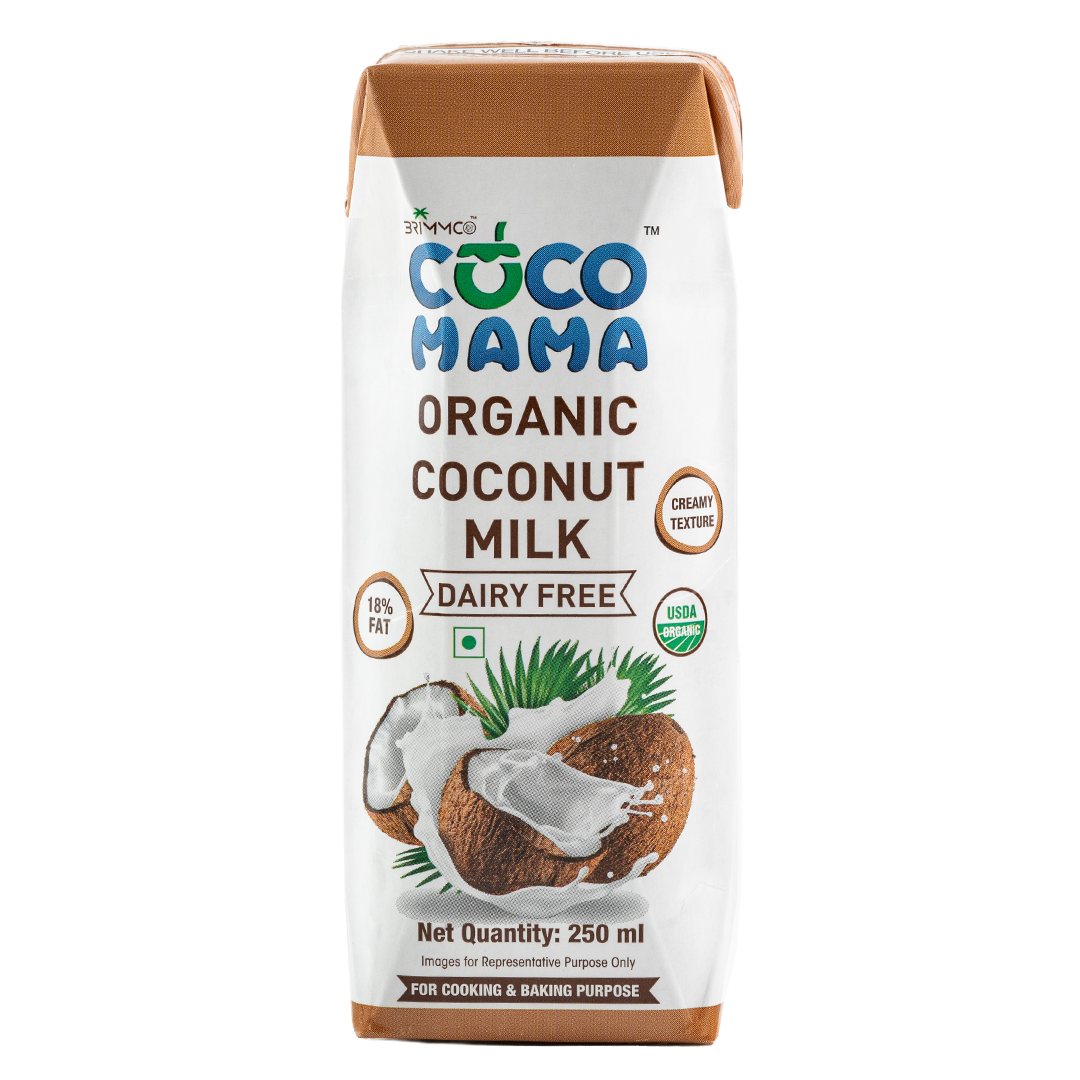 Coco Mama - Organic Coconut Milk, Vegan, Unsweetened, 250ml (Pack of 4)