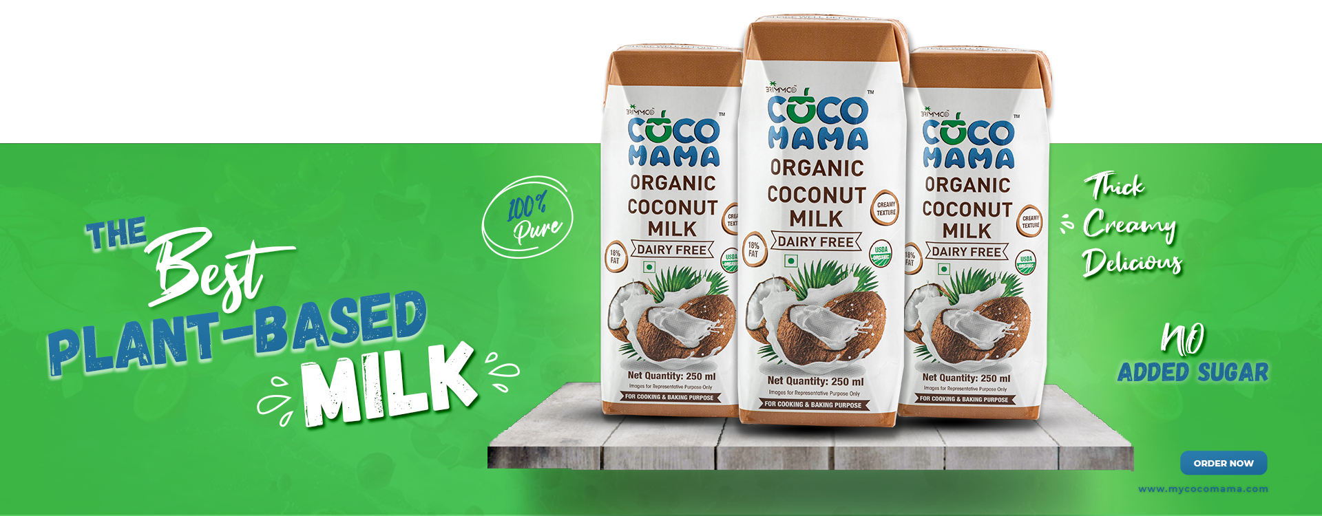 Coco Mama - Organic Coconut Milk, Unsweetened, 250ml (pack of 4)